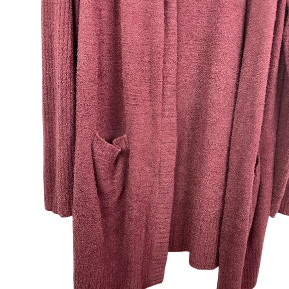 Barefoot Dreams Maroon Long Hooded Cardigan Soft XL - Picture 5 of 7